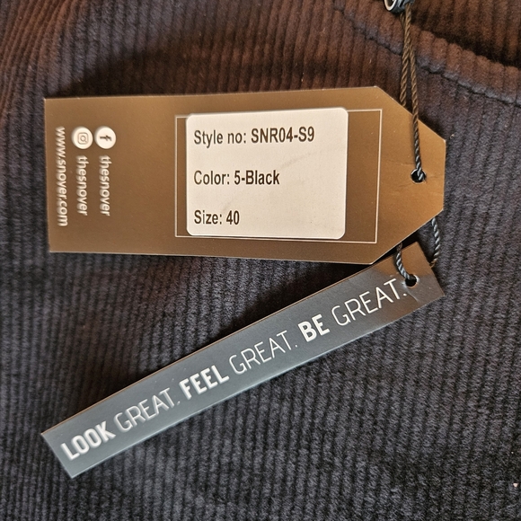 Men's Classic Cotton Black Corduroy Chino Pants, Size 40, Snover, NWT - Picture 4 of 7